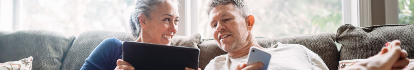 couple on couch talking